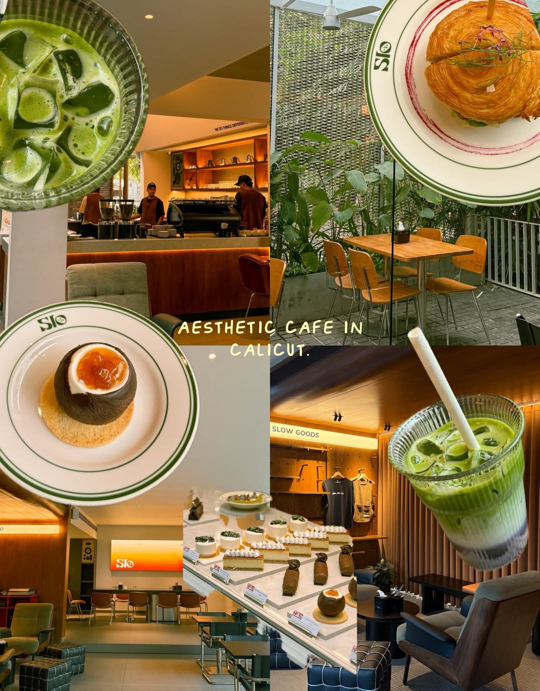 Matcha and croissant in Calicut
