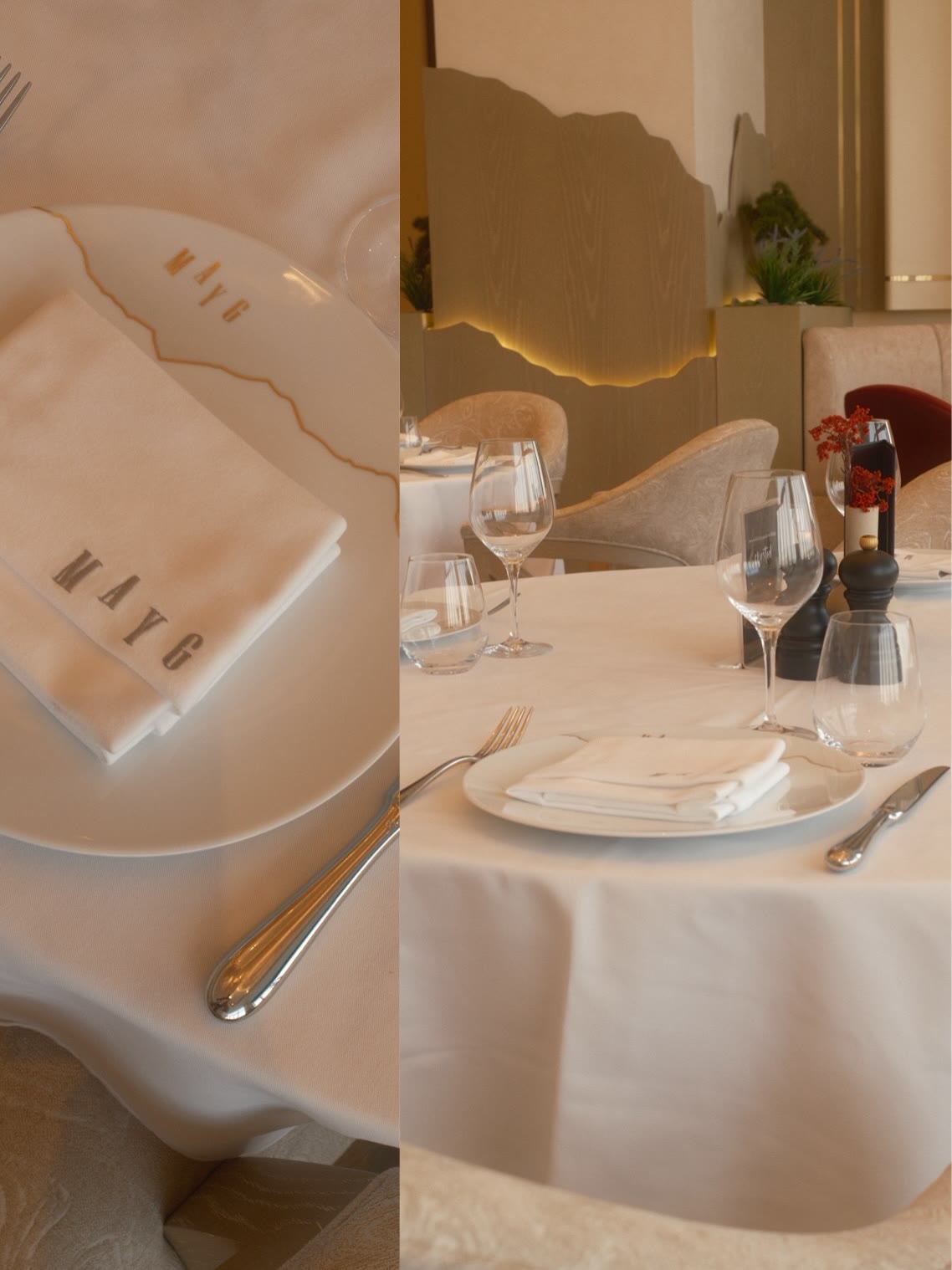 Fine dining plates at Crusted and MAY G, Dubai