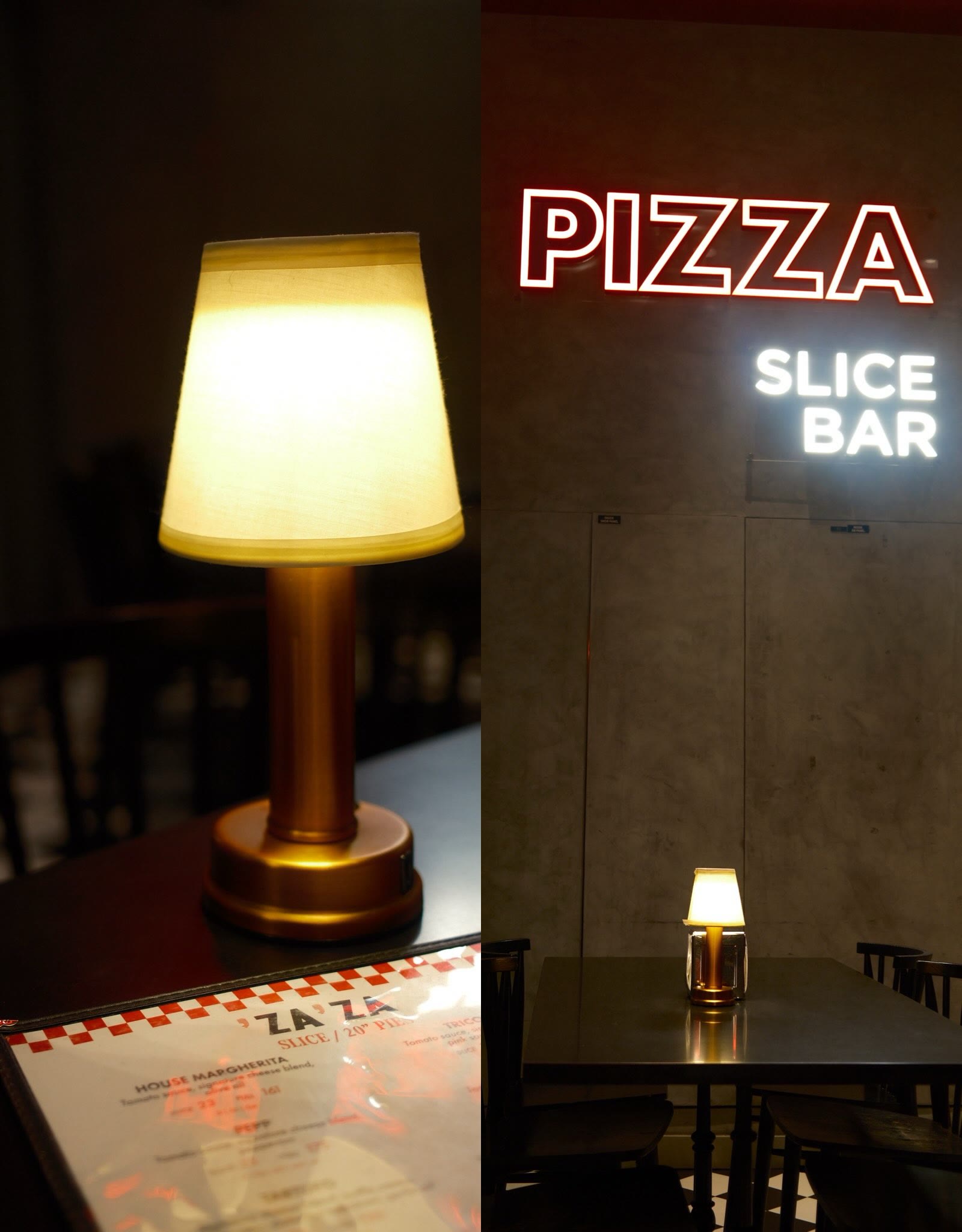 Pizza and tiramisu at Zaza Slice, Dubai